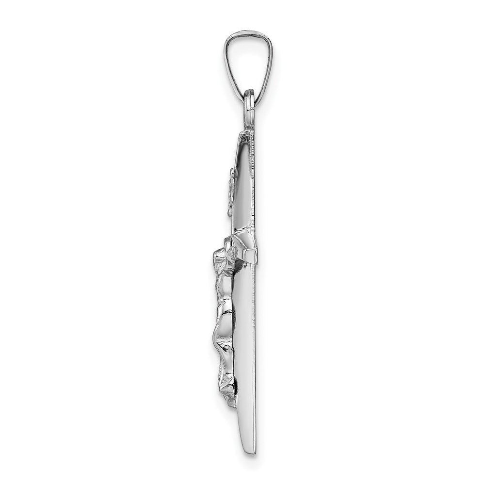 FJC Finejewelers 14 kt White Gold INRI Crucifix Cross Charm 34 mm x 19 mm