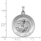 FJC Finejewelers 14 kt White Gold Saint Michael Medal Charm 30 mm x 22 mm