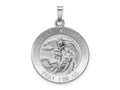 FJC Finejewelers 14 kt White Gold Saint Michael Medal Charm 30 mm x 22 mm