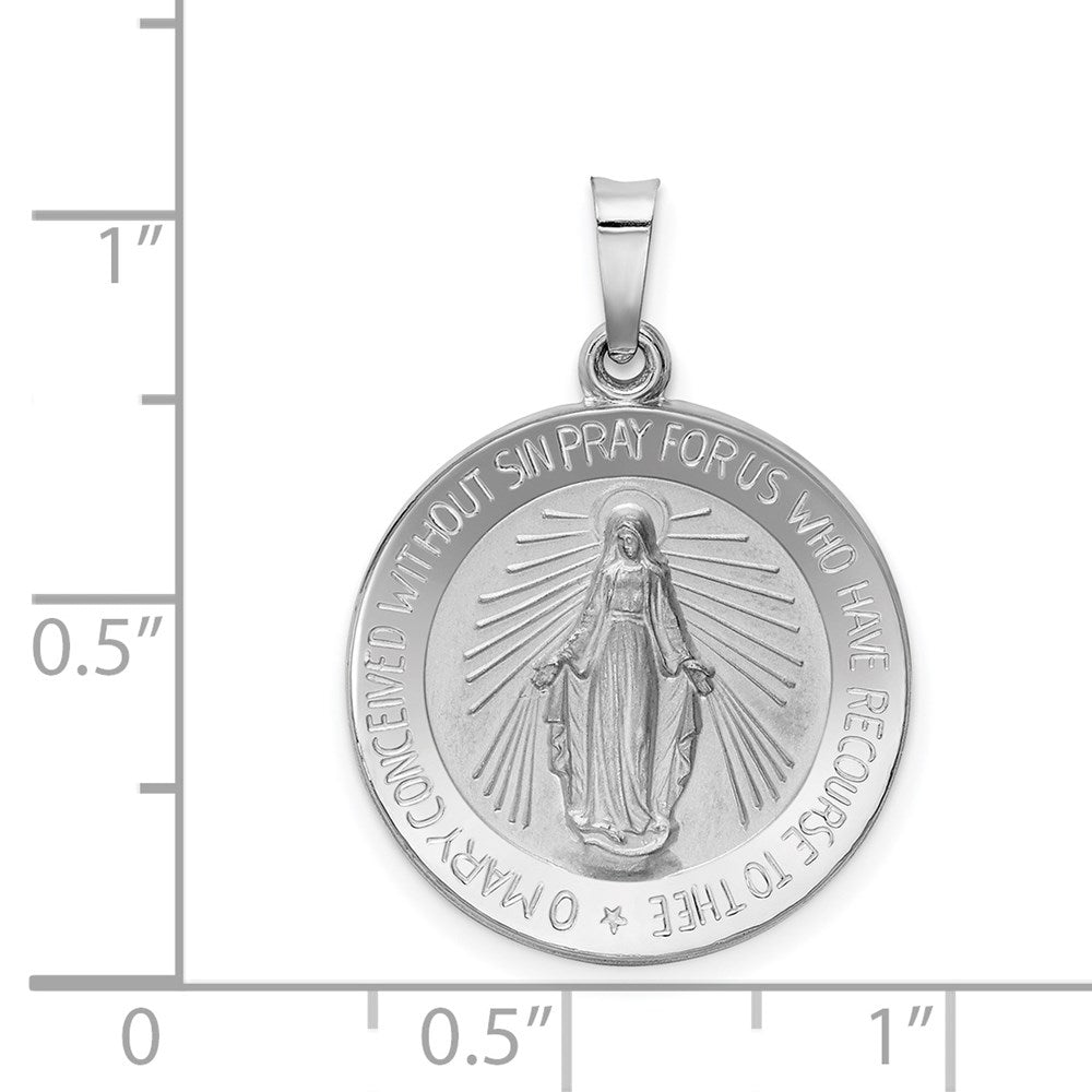 FJC Finejewelers 14 kt White Gold Miraculous Medal 26 mm x 19 mm