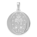 FJC Finejewelers 14 kt White Gold Miraculous Medal 26 mm x 19 mm