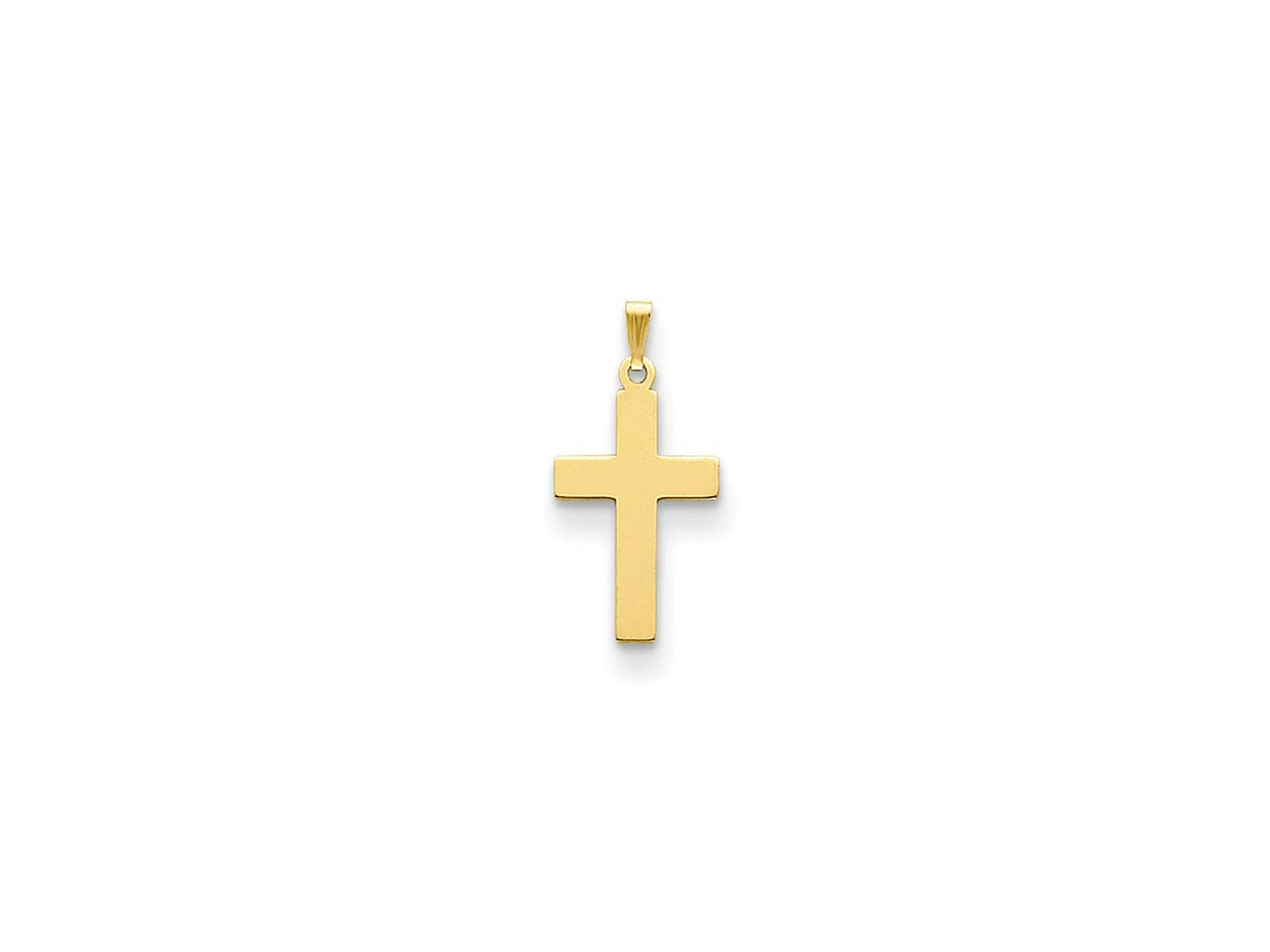 FJC Finejewelers 14 kt Yellow Gold Polished Cross Charm 30 x 15 mm