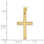 FJC Finejewelers 14 kt Yellow Gold Polished Laser Etched Cross Charm 28 x 15 mm