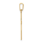 FJC Finejewelers 14 kt Yellow Gold Polished Laser Etched Cross Charm 28 x 15 mm