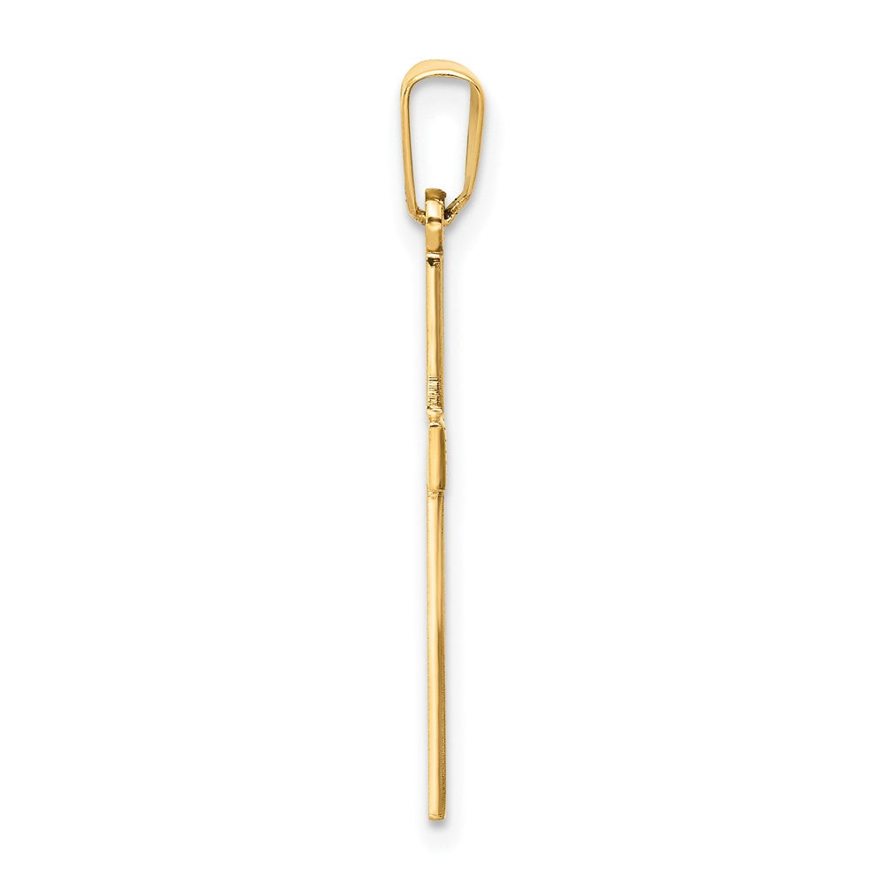 FJC Finejewelers 14 kt Yellow Gold Polished Laser Etched Cross Charm 28 x 15 mm