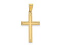 FJC Finejewelers 14 kt Yellow Gold Polished Laser Etched Cross Charm 28 x 15 mm