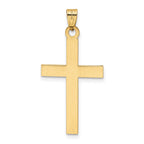 FJC Finejewelers 14 kt Yellow Gold Laser Etched Cross Charm 37 x 19 mm
