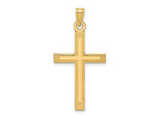 FJC Finejewelers 14 kt Yellow Gold Laser Etched Cross Charm 37 x 19 mm