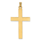 FJC Finejewelers 14 kt Yellow Gold Laser Etched Cross Charm 50 x 26 mm