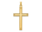 FJC Finejewelers 14 kt Yellow Gold Laser Etched Cross Charm 50 x 26 mm
