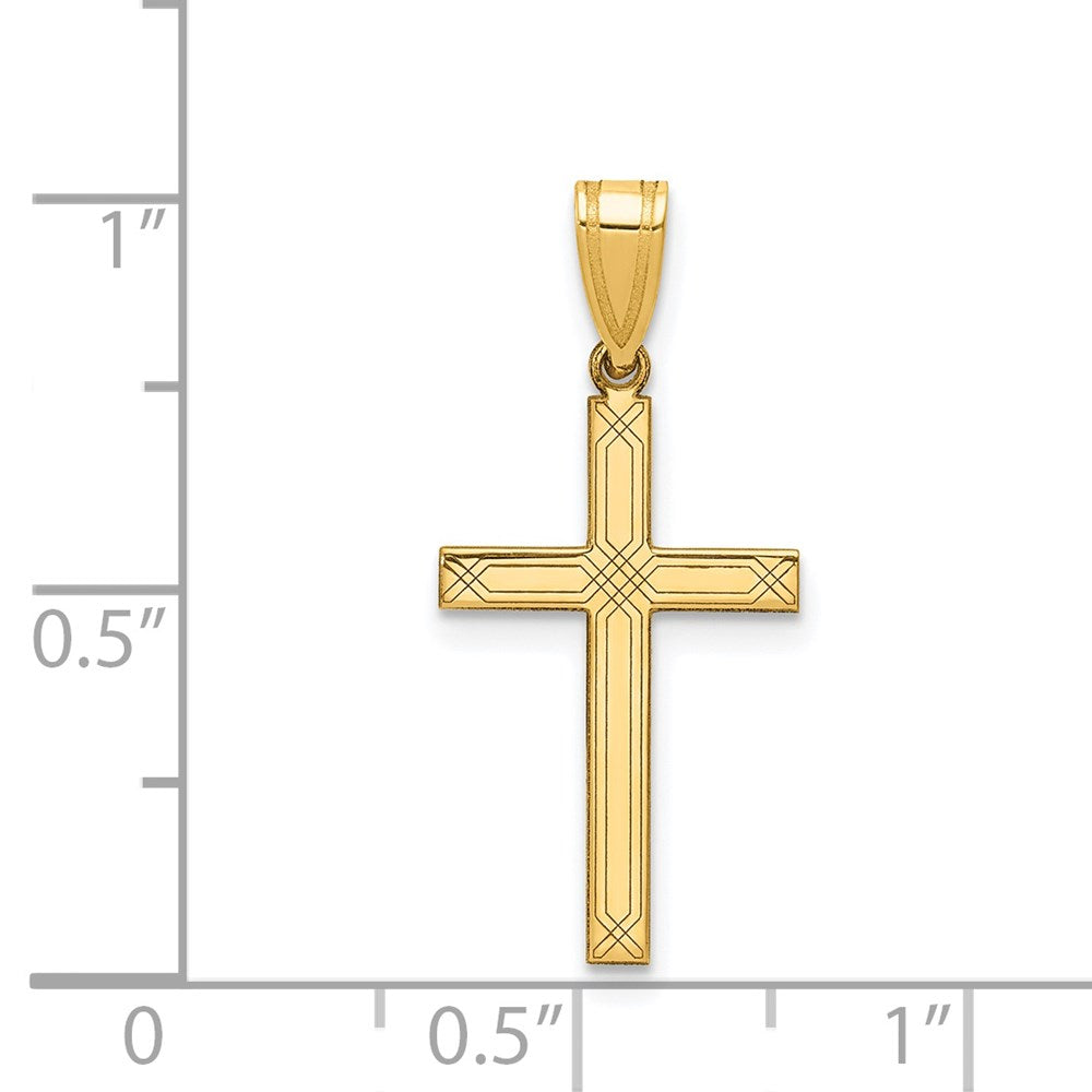 FJC Finejewelers 14 kt Yellow Gold Cross Charm 25 x 12 mm