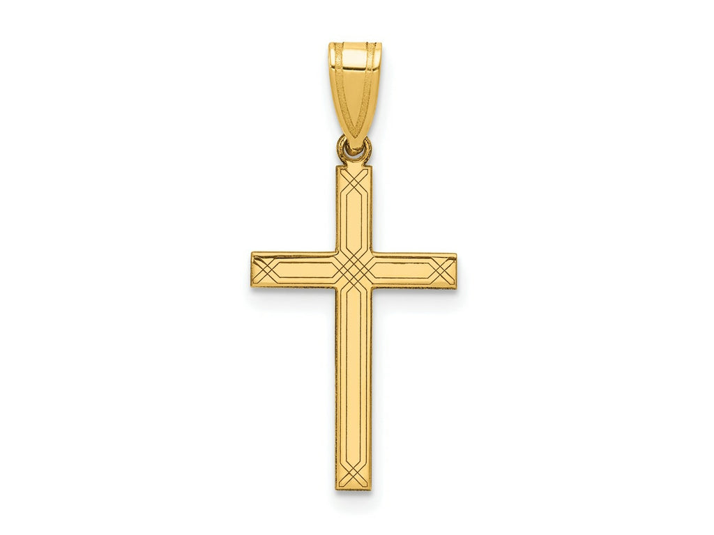 FJC Finejewelers 14 kt Yellow Gold Cross Charm 25 x 12 mm