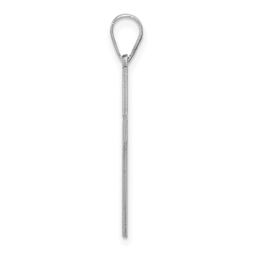 FJC Finejewelers 14 kt White Gold Polished Flat Back Cross Charm 29 x 15mm