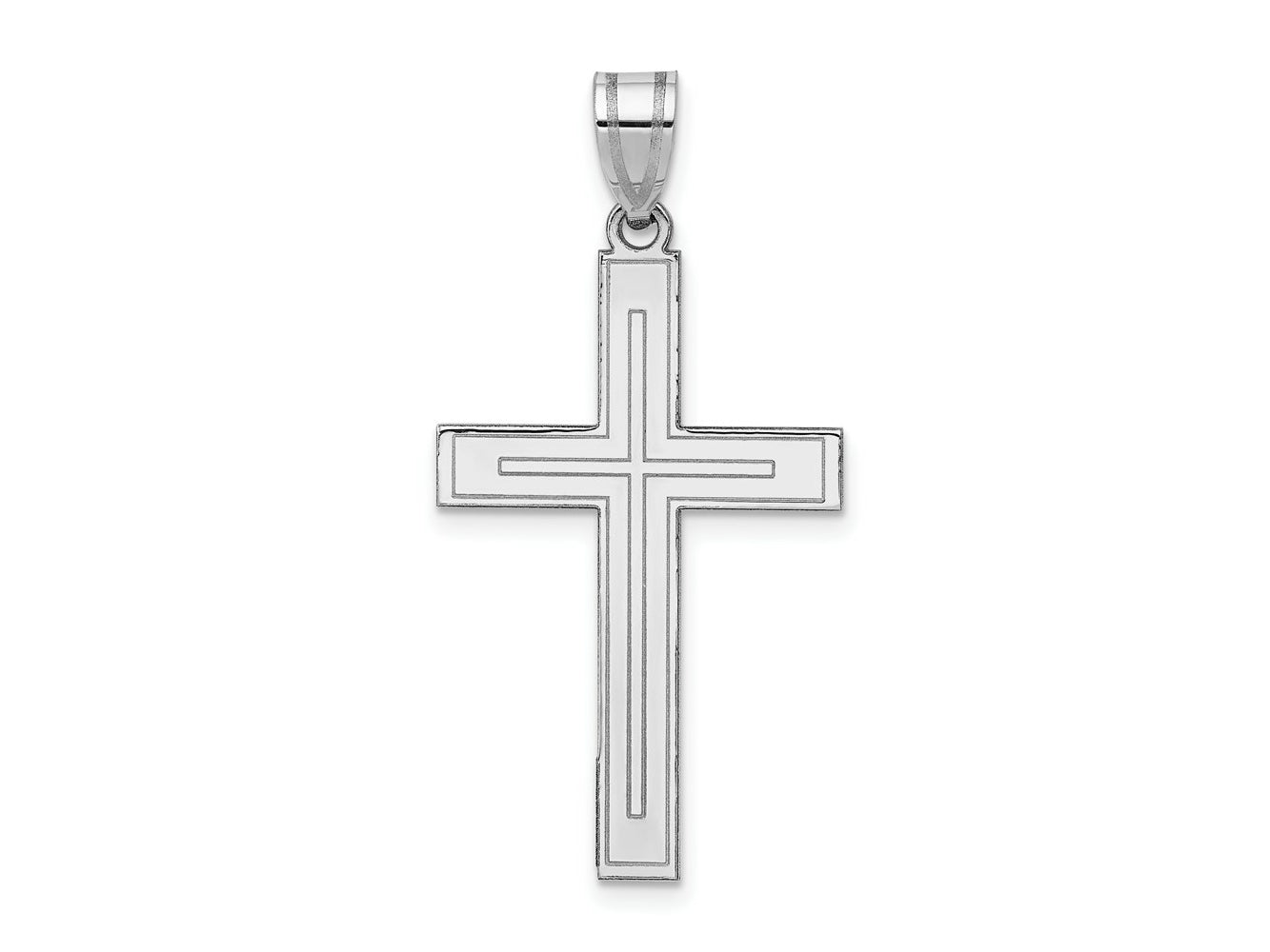 FJC Finejewelers 14 kt White Gold Polished with Rhodium Cross Charm 36 x 18mm