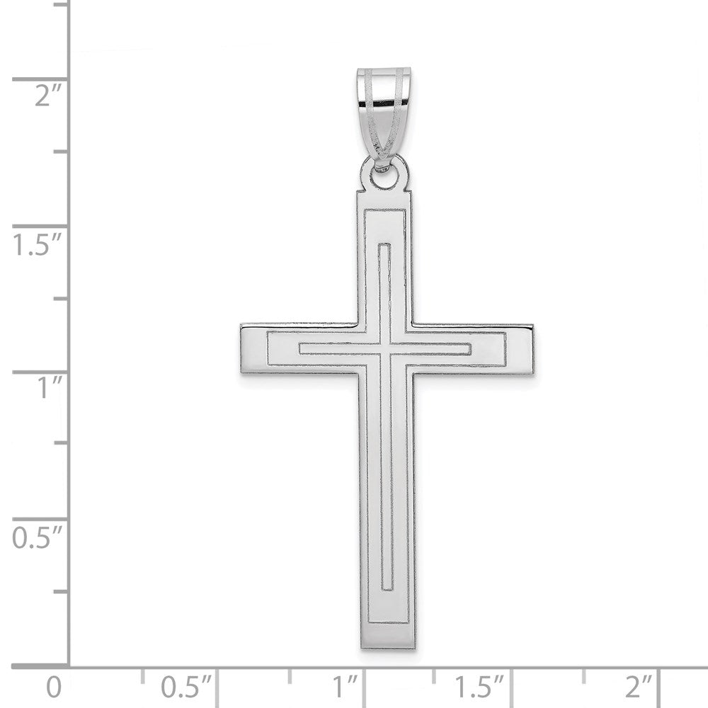 FJC Finejewelers 14 kt White Gold Cross Charm 50 mm x 26 mm