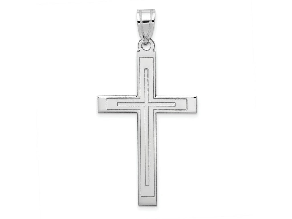 FJC Finejewelers 14 kt White Gold Cross Charm 50 mm x 26 mm