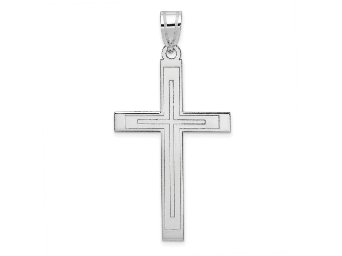 FJC Finejewelers 14 kt White Gold Cross Charm 50 mm x 26 mm