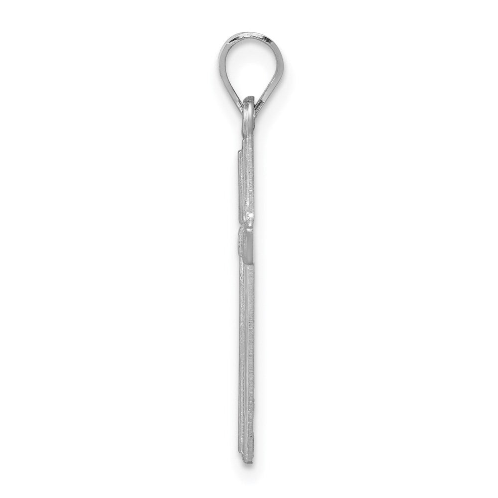 FJC Finejewelers 14 kt White Gold Hollow Cross Charm 24 mm x 12 mm