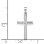 FJC Finejewelers 14 kt White Gold Hollow Cross Charm 24 mm x 12 mm