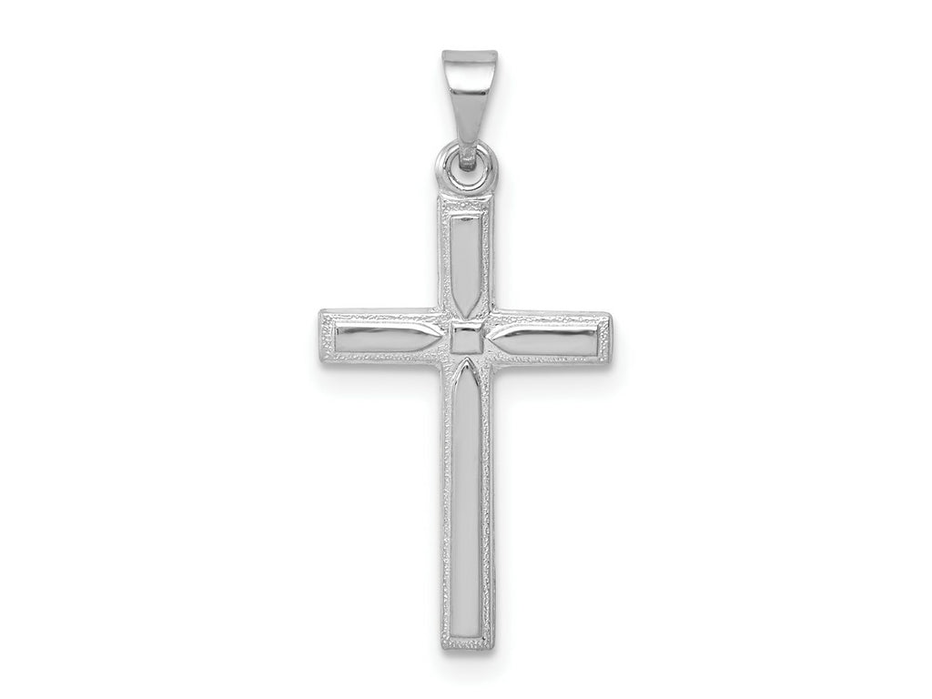 FJC Finejewelers 14 kt White Gold Hollow Cross Charm 24 mm x 12 mm