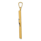FJC Finejewelers 14 kt Two Tone Gold Two-Tone Hollow Cross with Drape Charm 33 x 16 mm