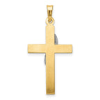 FJC Finejewelers 14 kt Two Tone Gold Two-Tone Hollow Cross with Drape Charm 33 x 16 mm