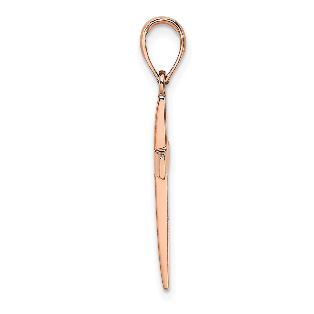 FJC Finejewelers 14 kt Rose Gold Polished Beveled Cross Charm 25 mm x 14 mm