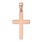 FJC Finejewelers 14 kt Rose Gold Polished Beveled Cross Charm 25 mm x 14 mm