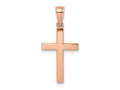 FJC Finejewelers 14 kt Rose Gold Polished Beveled Cross Charm 25 mm x 14 mm
