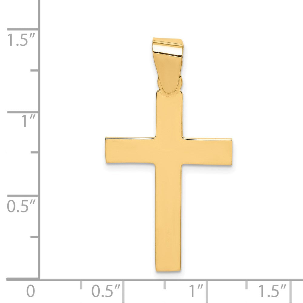 FJC Finejewelers 14 kt Yellow Gold Polished Cross Charm 36 x 19 mm