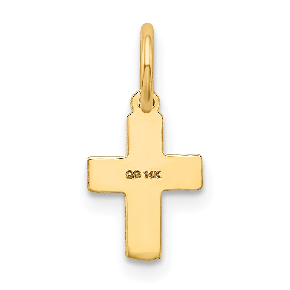 FJC Finejewelers 14 kt Yellow Gold Floral Cross Charm 15 x 13 mm