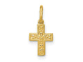FJC Finejewelers 14 kt Yellow Gold Floral Cross Charm 15 x 13 mm