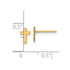 FJC Finejewelers 14 kt Yellow Gold Button Polished Cross Post Earrings 6 x 5 mm