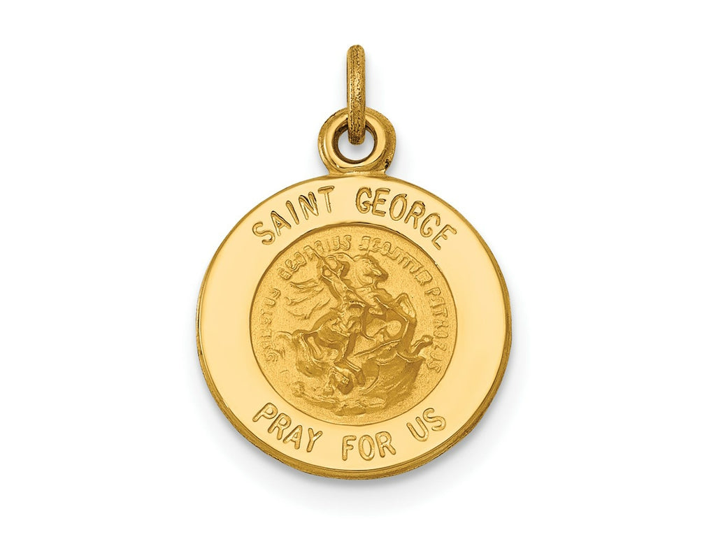 FJC Finejewelers 14 kt Yellow Gold Saint George Medal Charm 17 x 12 mm