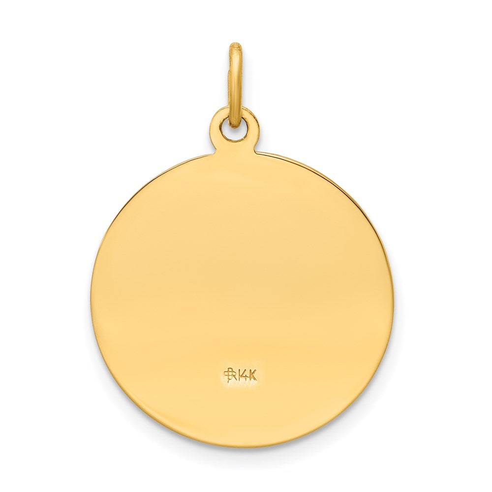 FJC Finejewelers 14 kt Yellow Gold Saint Elizabeth Seton Medal Charm 26 x 19 mm