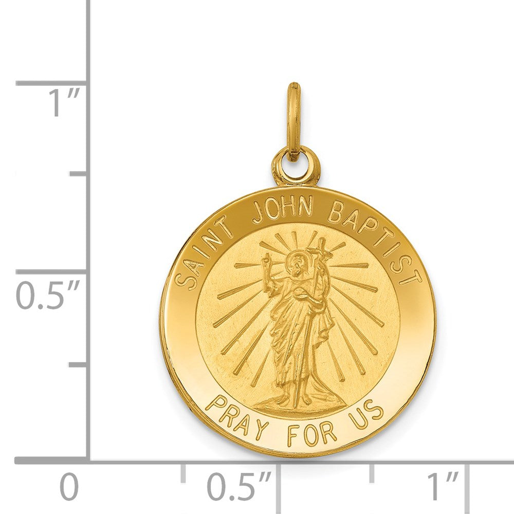FJC Finejewelers 14 kt Yellow Gold Saint John Baptist Medal Charm 25 x 19 mm