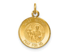 FJC Finejewelers 14 kt Yellow Gold Saint Matthew Medal Charm 19 x 12 mm