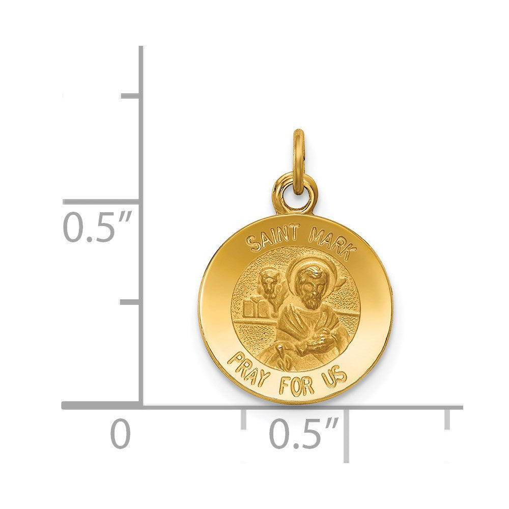 FJC Finejewelers 14 kt Yellow Gold Saint Mark Medal Charm 17 x 12 mm