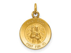 FJC Finejewelers 14 kt Yellow Gold Saint Roch Medal Charm 19 x 12 mm