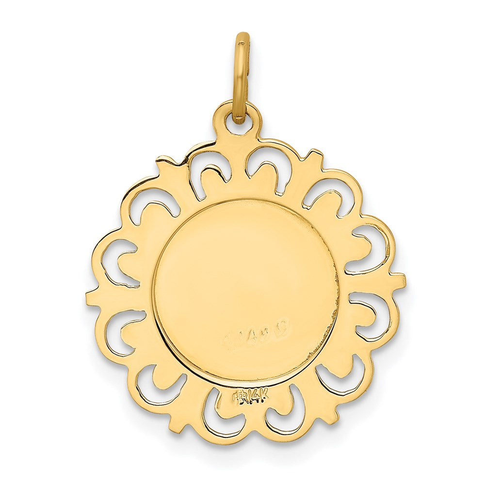 FJC Finejewelers 14 kt Yellow Gold Our Lady Of The Assumption Medal Charm 23 x 19 mm