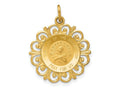 FJC Finejewelers 14 kt Yellow Gold Our Lady Of The Assumption Medal Charm 23 x 19 mm