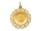 FJC Finejewelers 14 kt Yellow Gold Our Lady Of The Assumption Medal Charm 23 x 19 mm