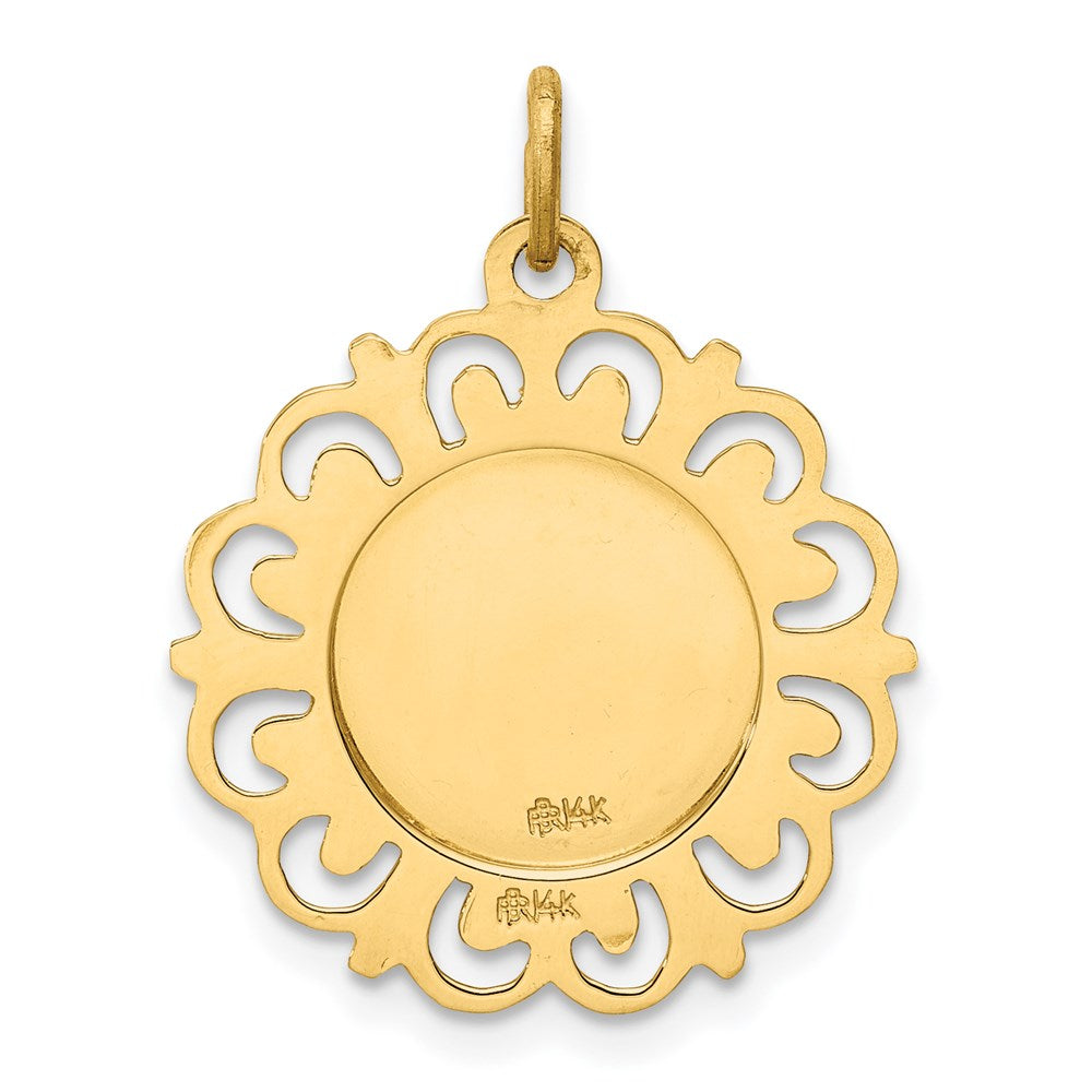 FJC Finejewelers 14 kt Yellow Gold Our Lady of Mt. Carmel Medal Charm 24 x 19 mm