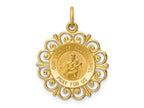 FJC Finejewelers 14 kt Yellow Gold Our Lady of Mt. Carmel Medal Charm 24 x 19 mm