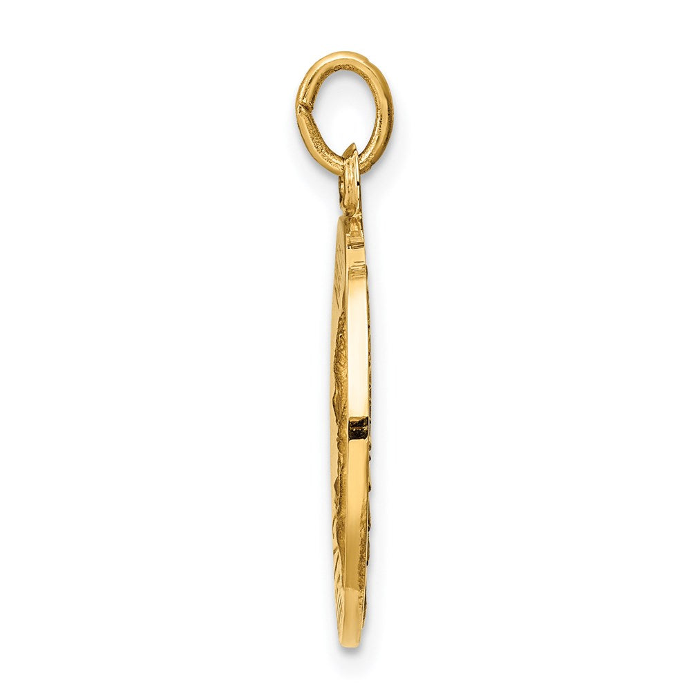 FJC Finejewelers 14 kt Yellow Gold Matka Boska Medal Charm 25 x 19 mm