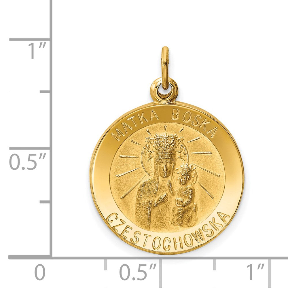 FJC Finejewelers 14 kt Yellow Gold Matka Boska Medal Charm 25 x 19 mm