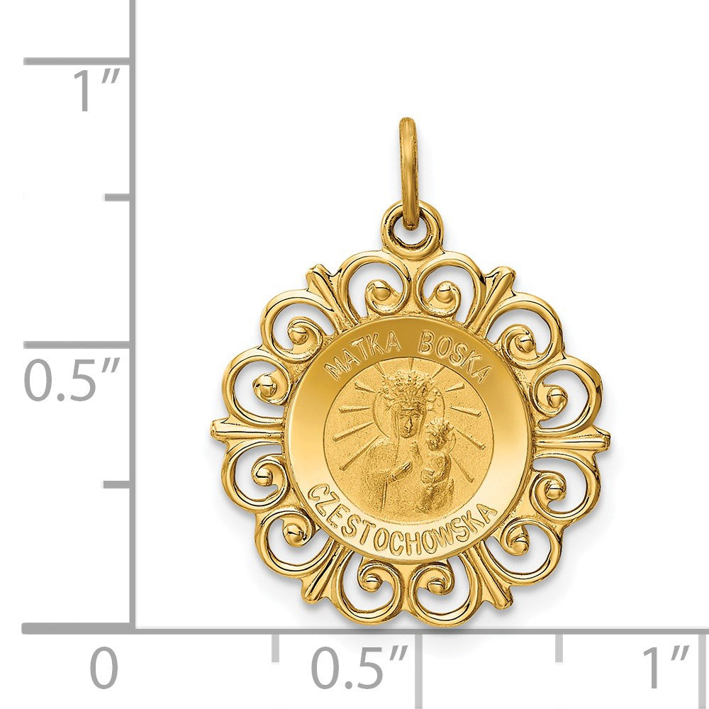 FJC Finejewelers 14 kt Yellow Gold Matka Boska Medal Charm 23 x 18 mm