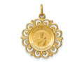 FJC Finejewelers 14 kt Yellow Gold Matka Boska Medal Charm 23 x 18 mm