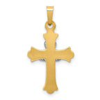 FJC Finejewelers 14 kt Two Tone Gold Claddagh Cross Charm 28 x 15 mm