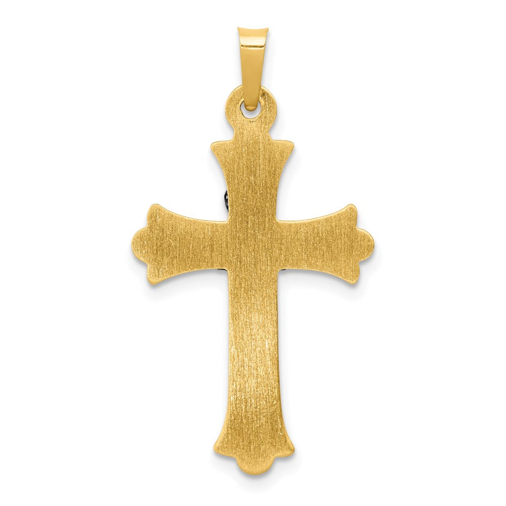 FJC Finejewelers 14 kt Two Tone Gold Claddagh Cross Charm 34 x 18 mm
